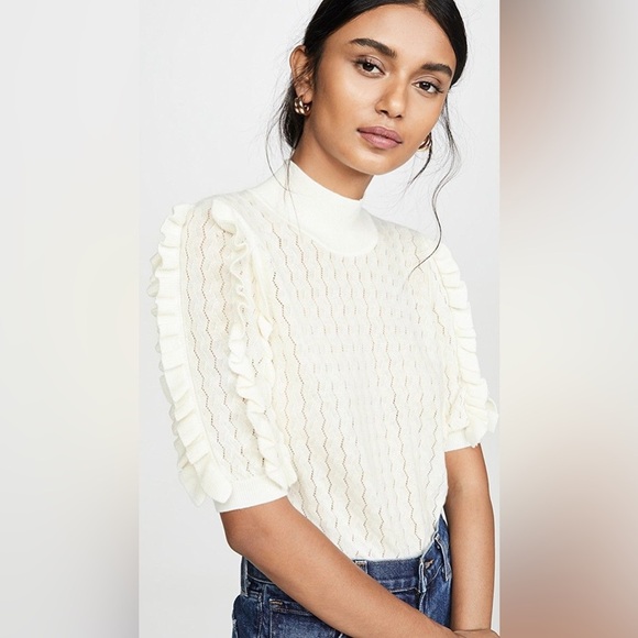 Joie Sweaters - NWT Joie wool cashmere blend Halton ruffle sweater